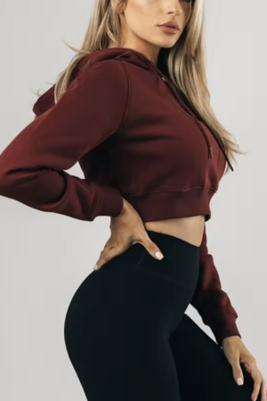 sport wear women cropped hoodie
